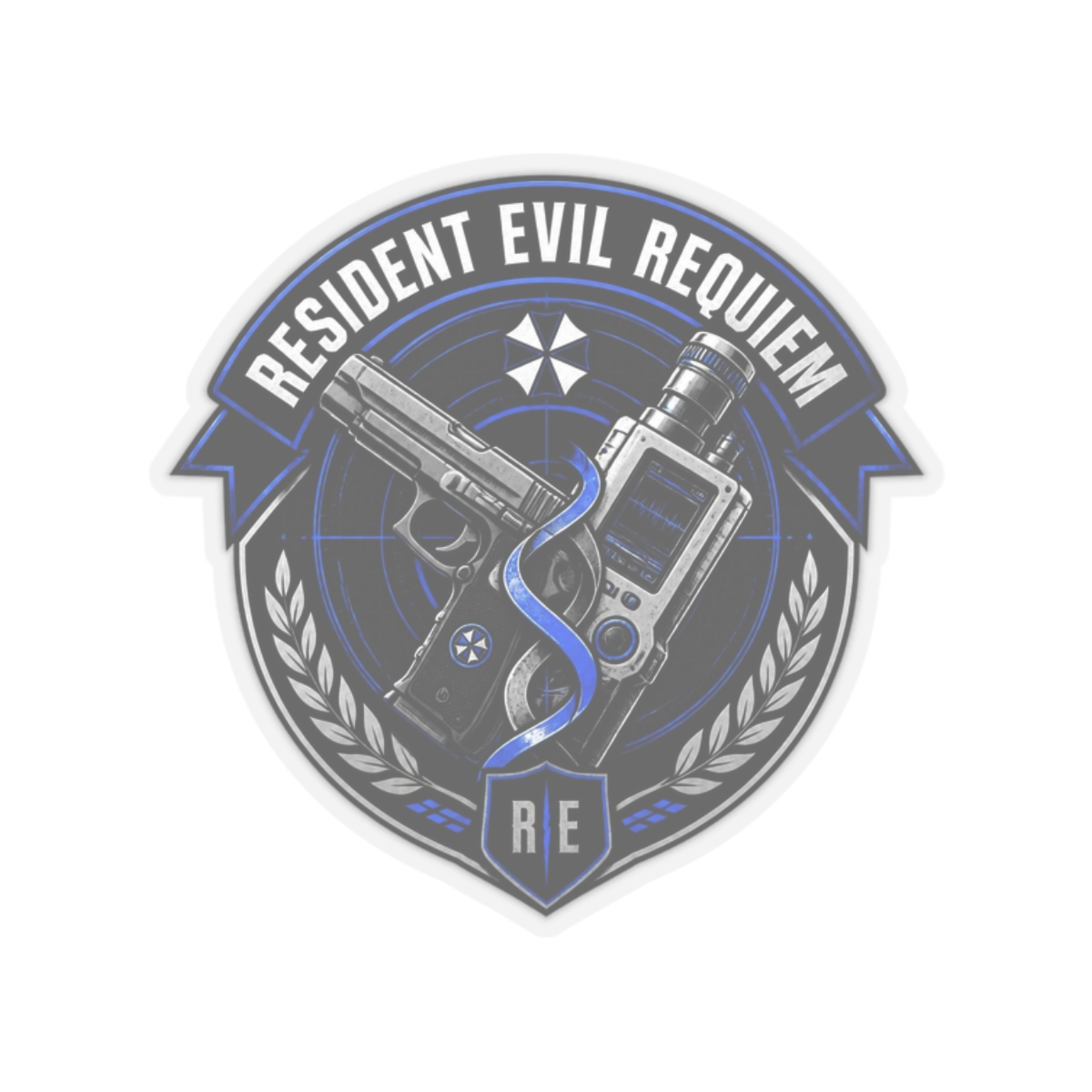 Resident Evil Requiem Pistol And Grace Sticker