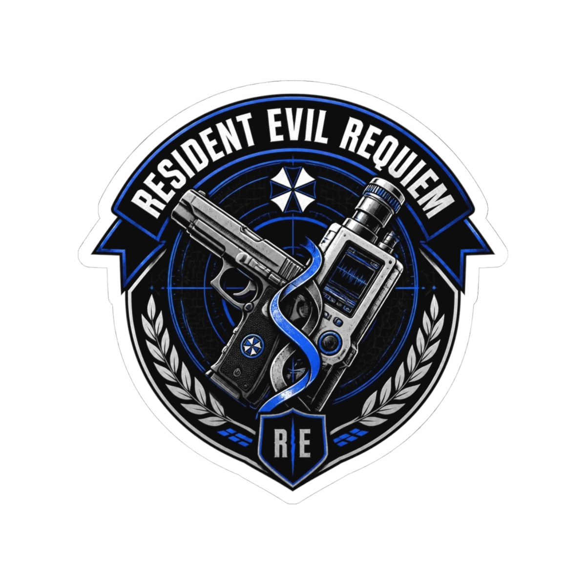 Resident Evil Requiem Pistol And Grace Sticker