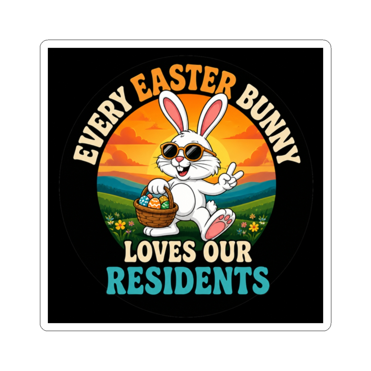 Every Easter Bunny Loves Residents Cute Nurse Classic Round Sticker | Resident Evil Requiem - alternate angle 3, merchandise